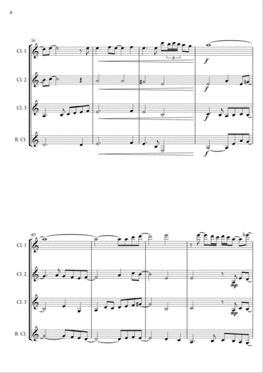 Mary, Did You Know? Clarinet Quartet scores gallery preview page 6