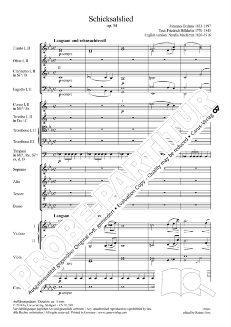 Schicksalslied, Op. 54 Schicksalslied, Op. 54 4-Part scores gallery preview page 10