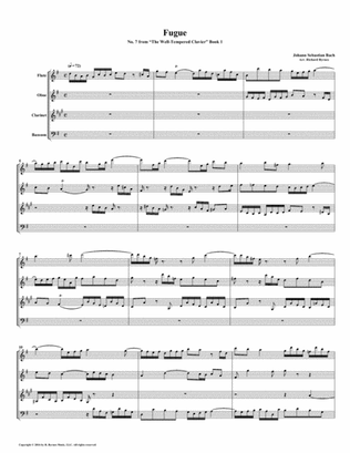 Fugue 07 from Well-Tempered Clavier, Book 1 (Woodwind Quartet)