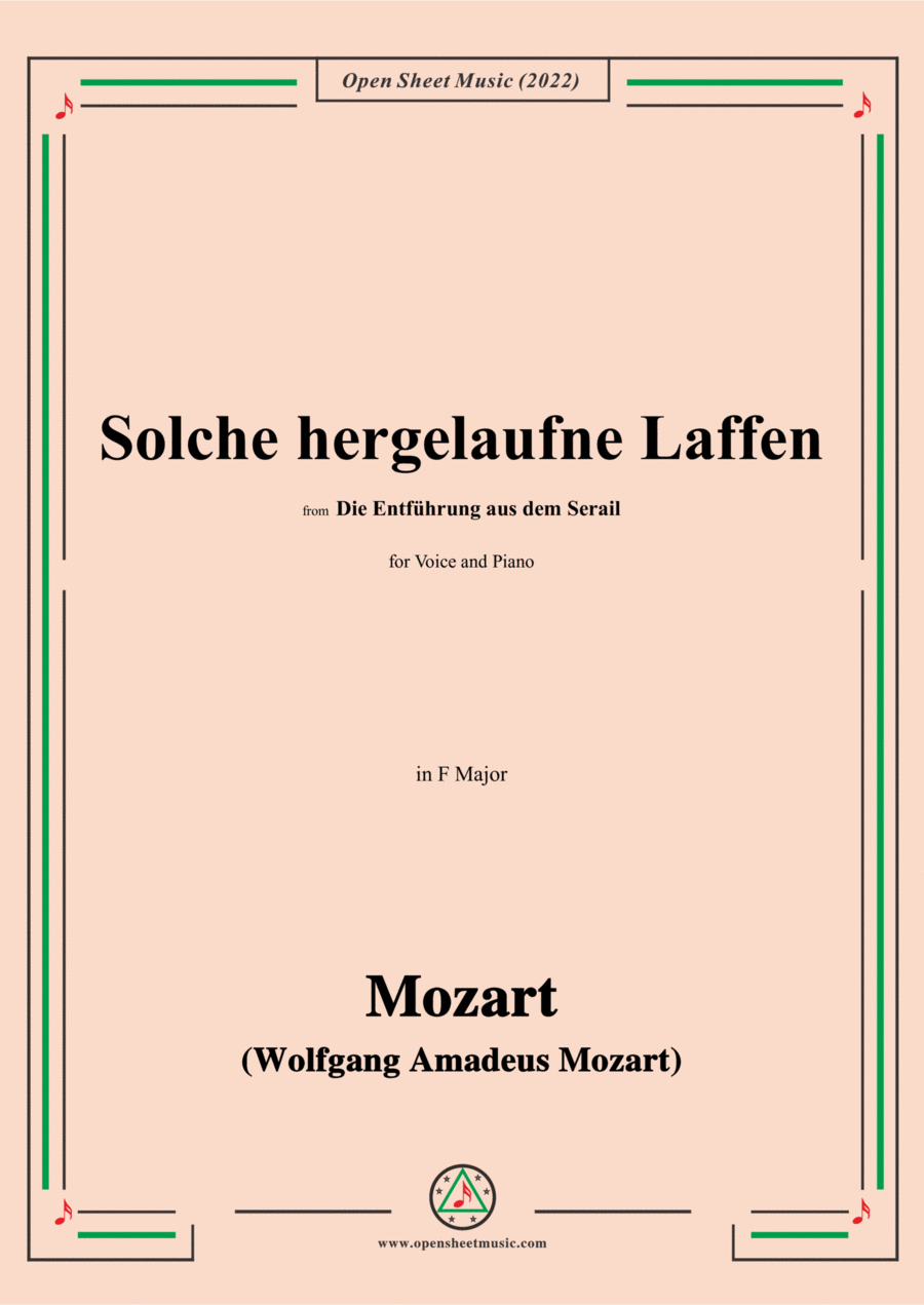 Mozart-Solche hergelaufne Laffen,from Die Entfuhrung aus dem Serail Voice scores gallery preview page 1