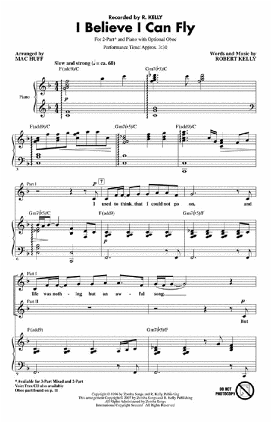 I Believe I Can Fly I Believe I Can Fly 2-Part scores gallery preview page 2