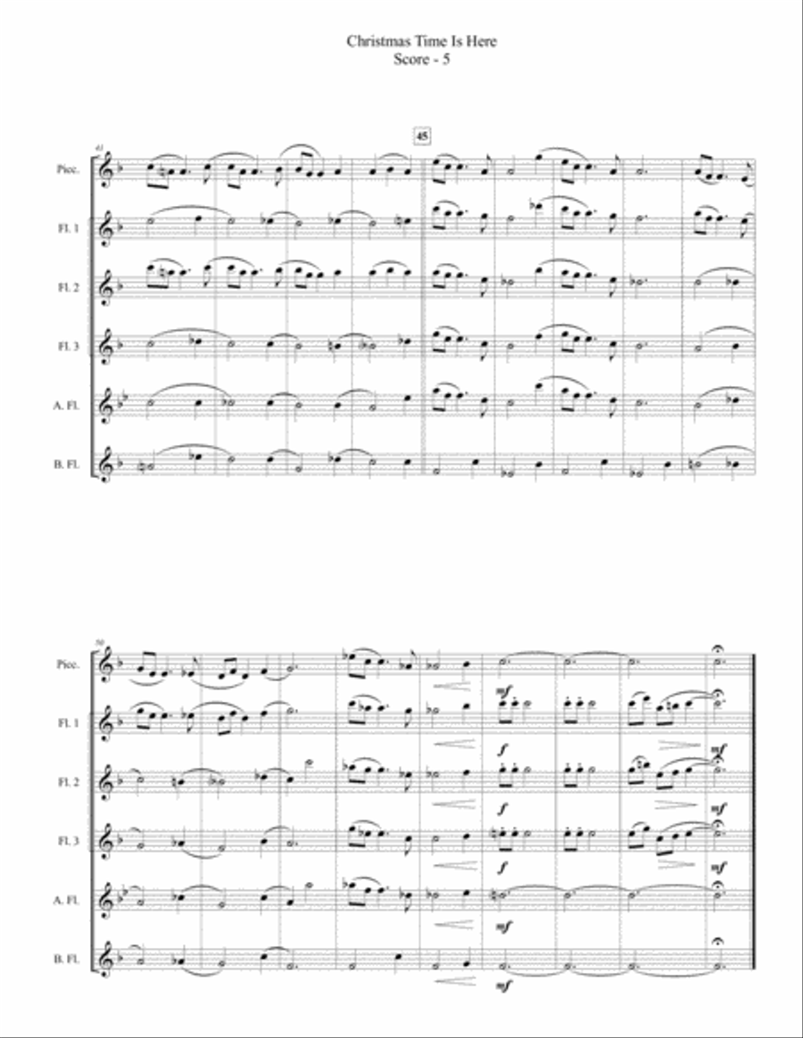 Christmas Time Is Here Christmas Time Is Here Flute Choir scores gallery preview page 5