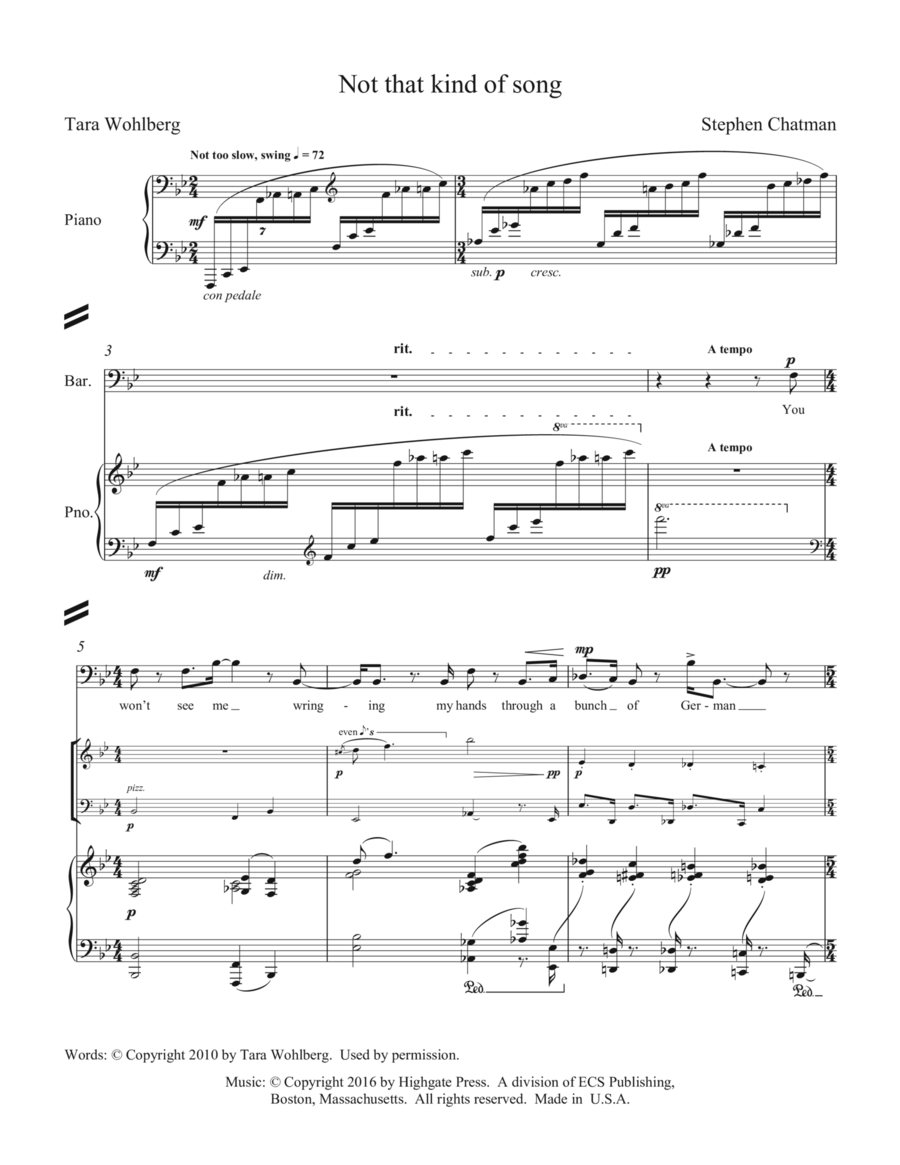 Not that kind of song Piano Trio scores gallery preview page 1