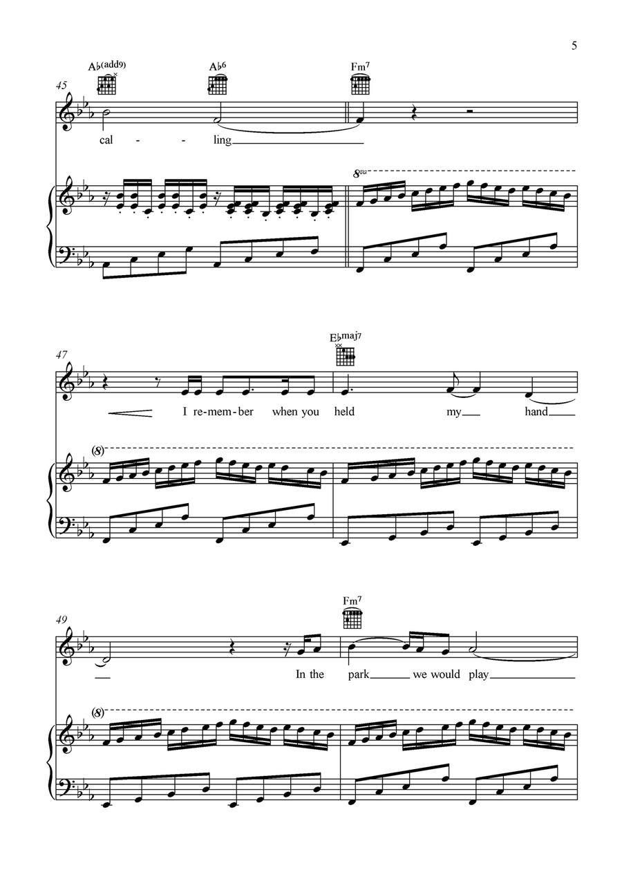 Carnival Is Over Carnival Is Over Piano, Vocal scores gallery preview page 6