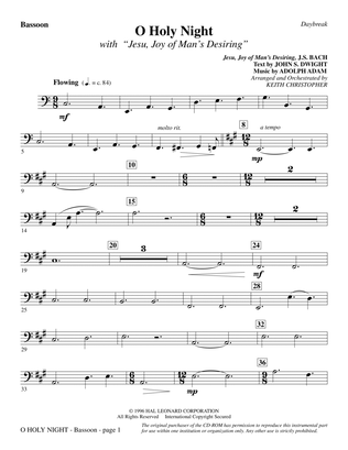 O Holy Night (with "Jesu, Joy of Man's Desiring") - Bassoon