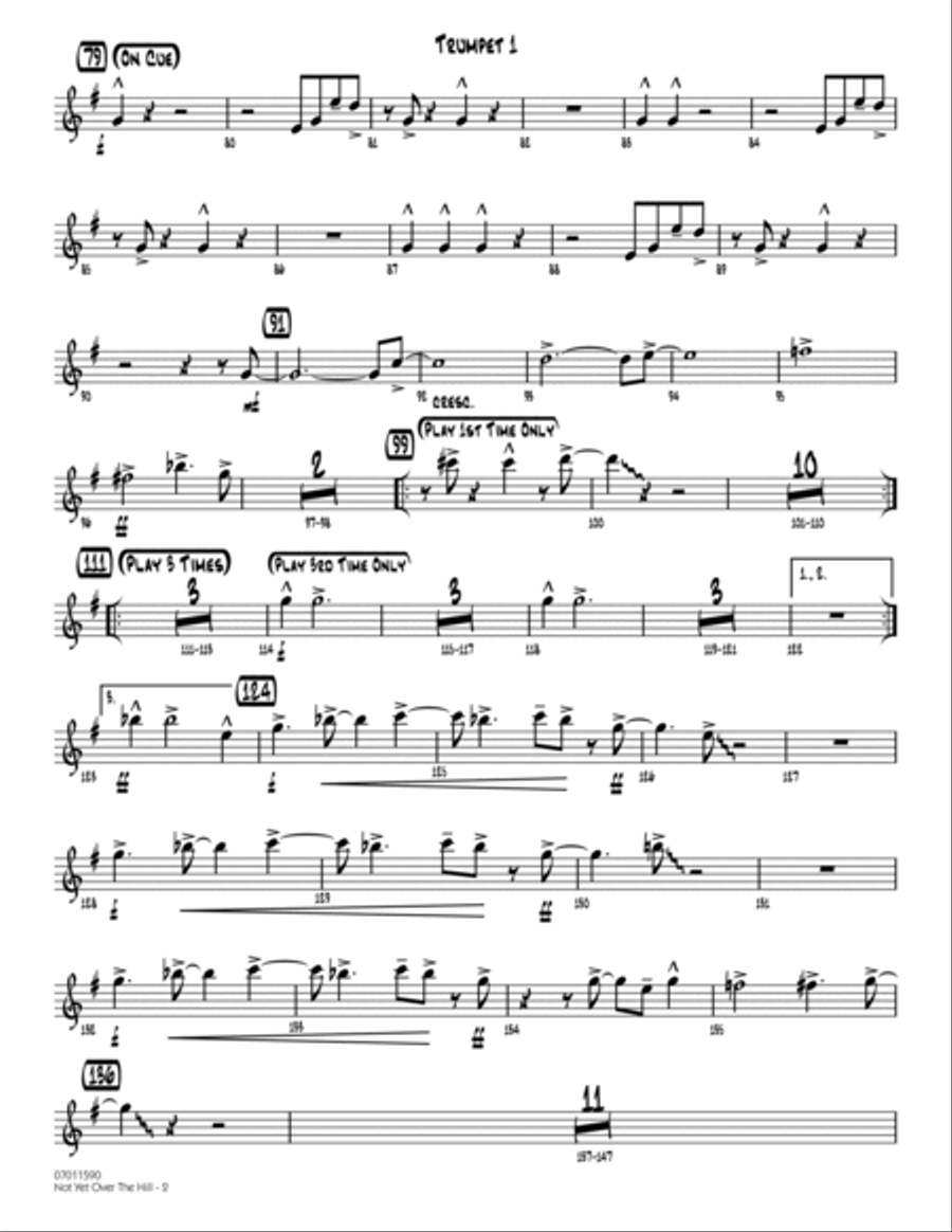 Not Yet Over the Hill - Trumpet 1 Trumpet scores gallery preview page 2
