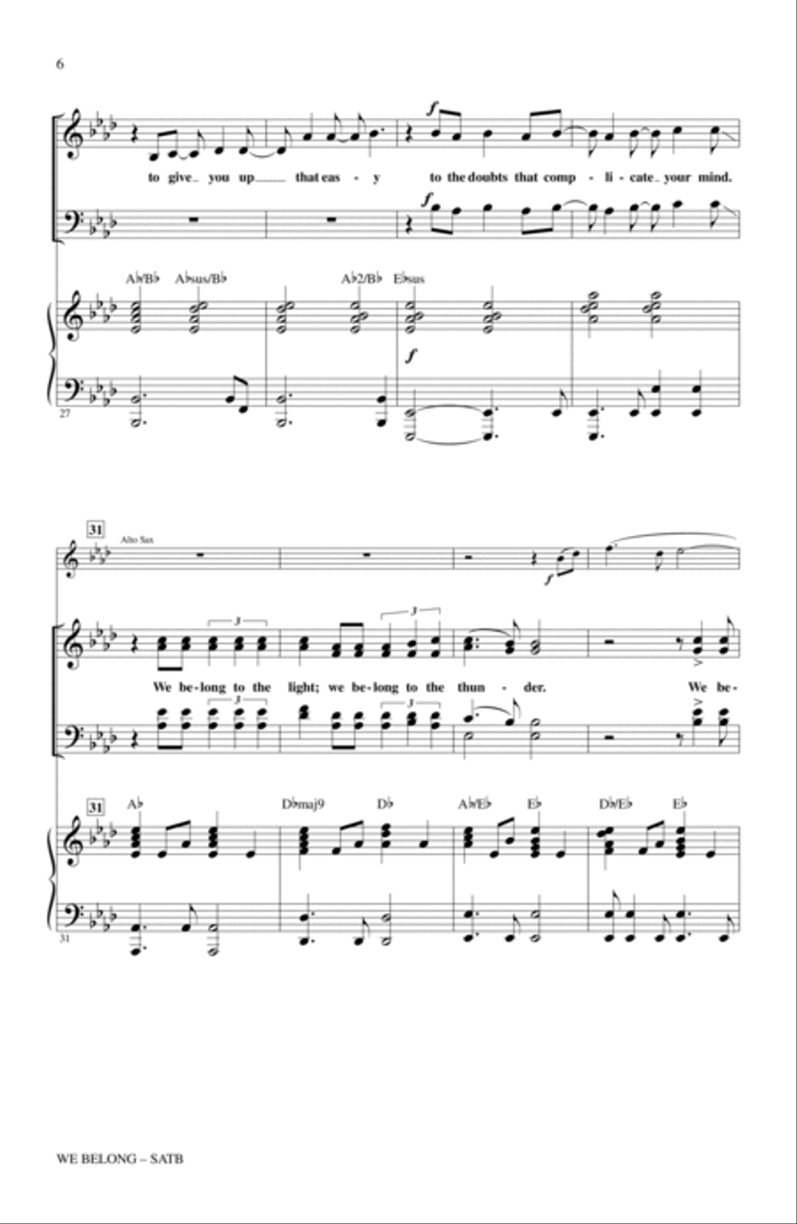 We Belong 4-Part scores gallery preview page 4