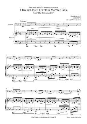 Marble Halls, from "The Bohemian Girl" - Trombone and Piano