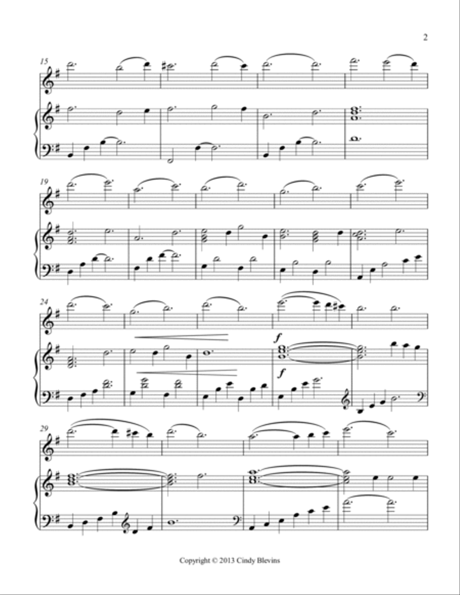 O Holy Night, for Piano and Flute Flute Solo scores gallery preview page 3