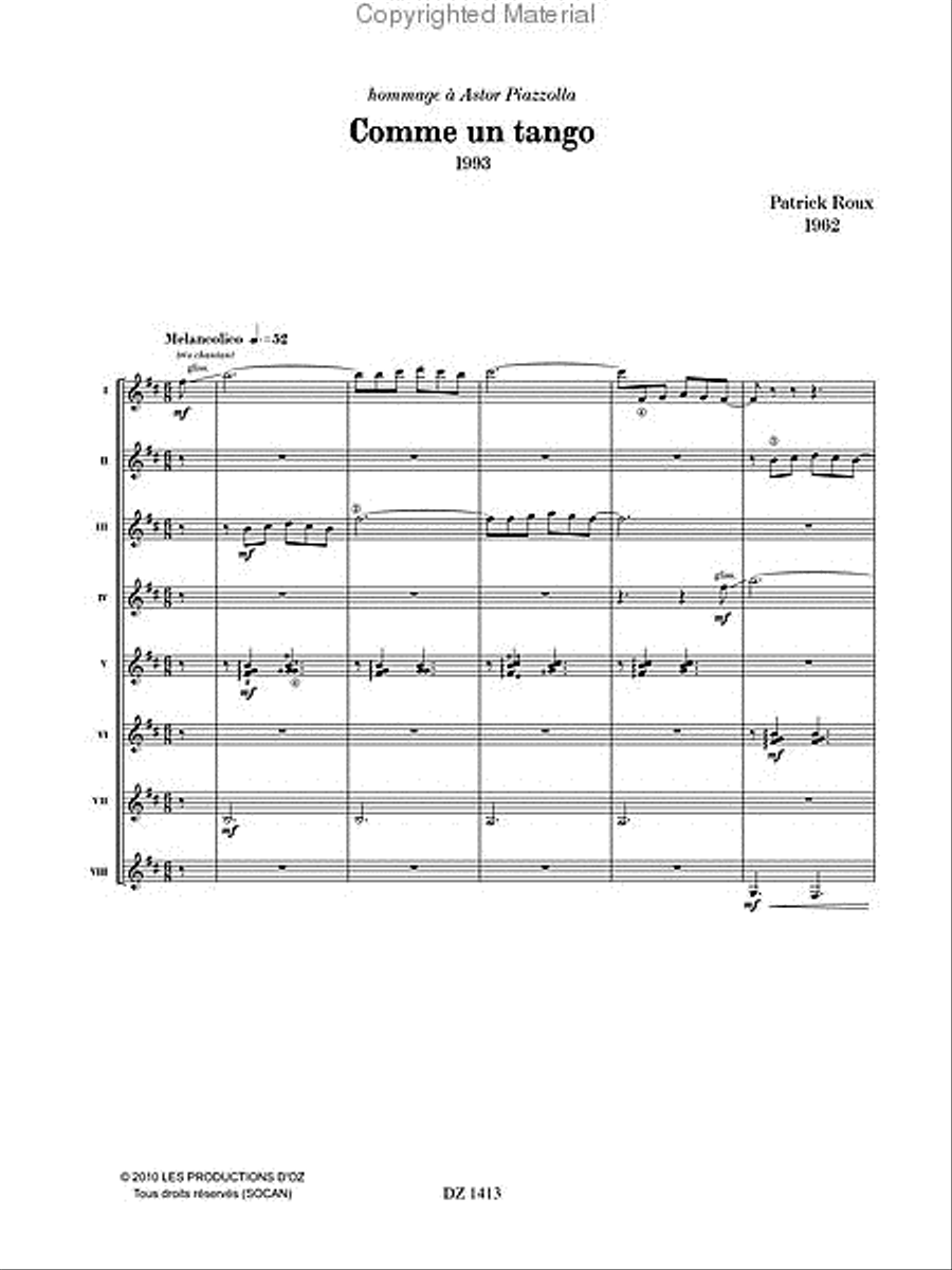 Comme un tango Classical Guitar scores gallery preview page 2
