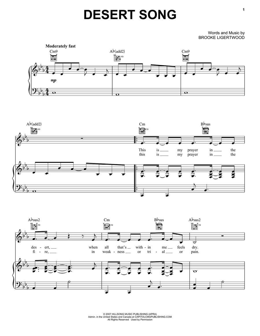 Desert Song Desert Song Acoustic Guitar scores gallery preview page 1