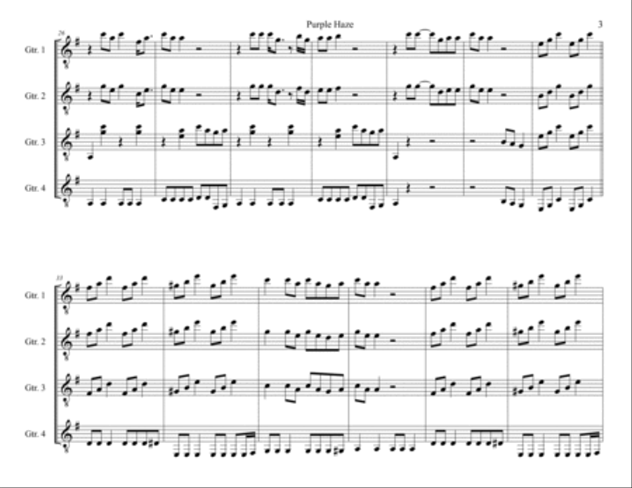 Purple Haze Purple Haze Guitar scores gallery preview page 5