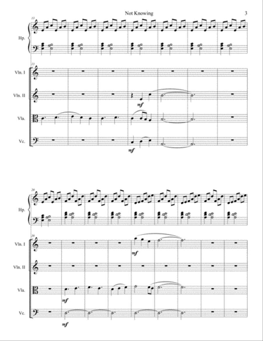 Not Knowing For String Orchestra String Orchestra scores gallery preview page 3