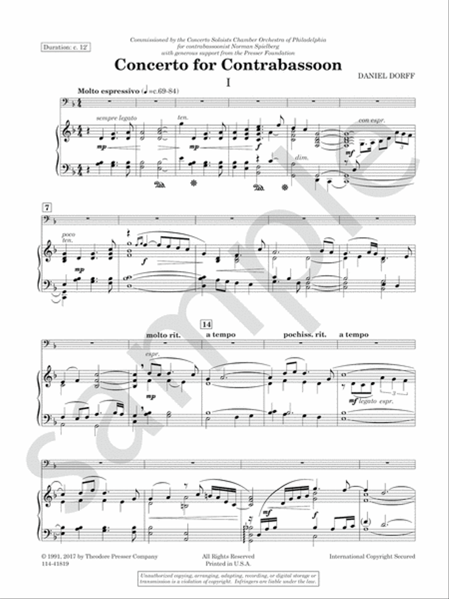 Concerto for Contrabassoon Chamber Music scores gallery preview page 3