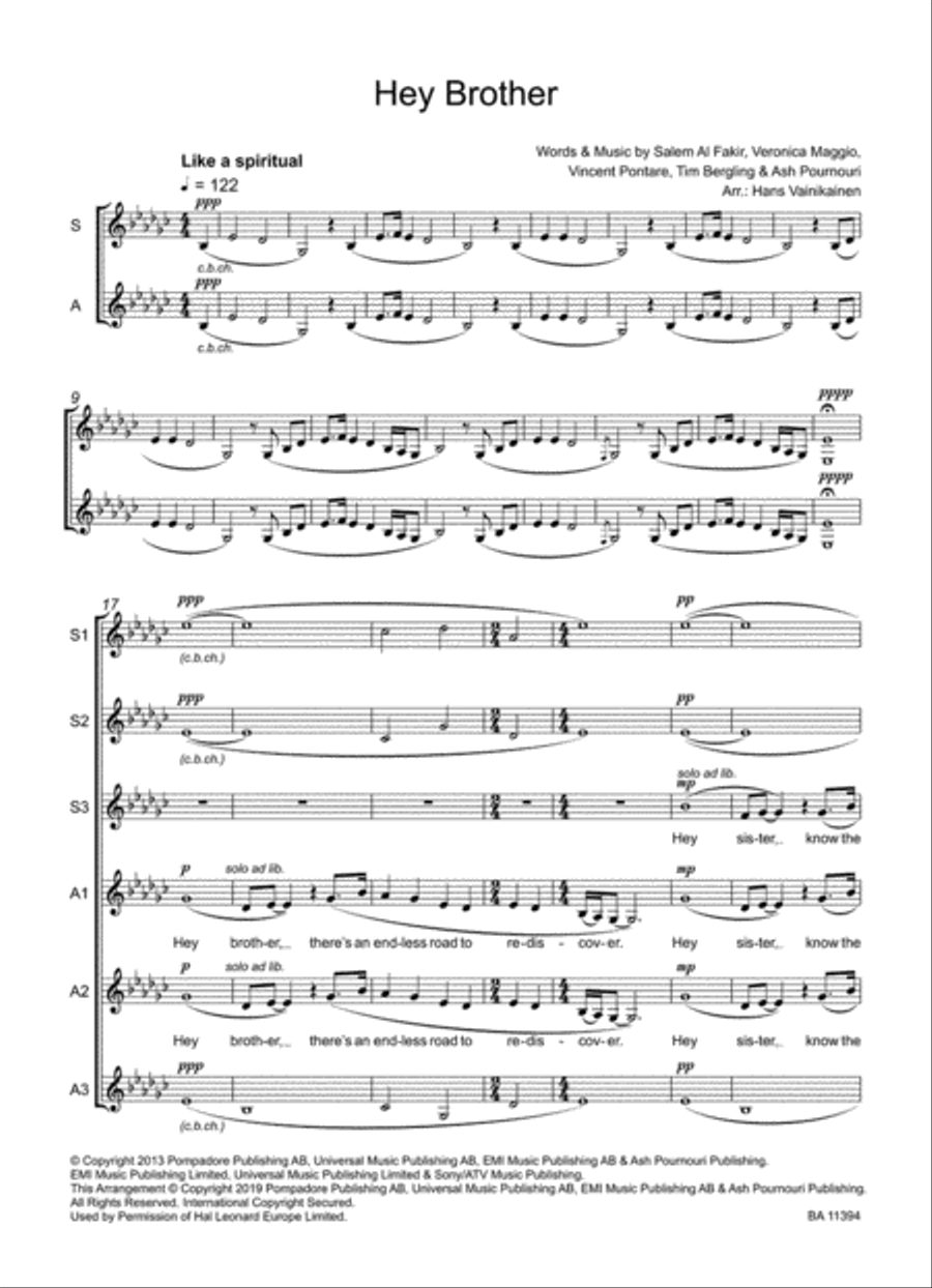 Hey Brother Women's Choir scores gallery preview page 2