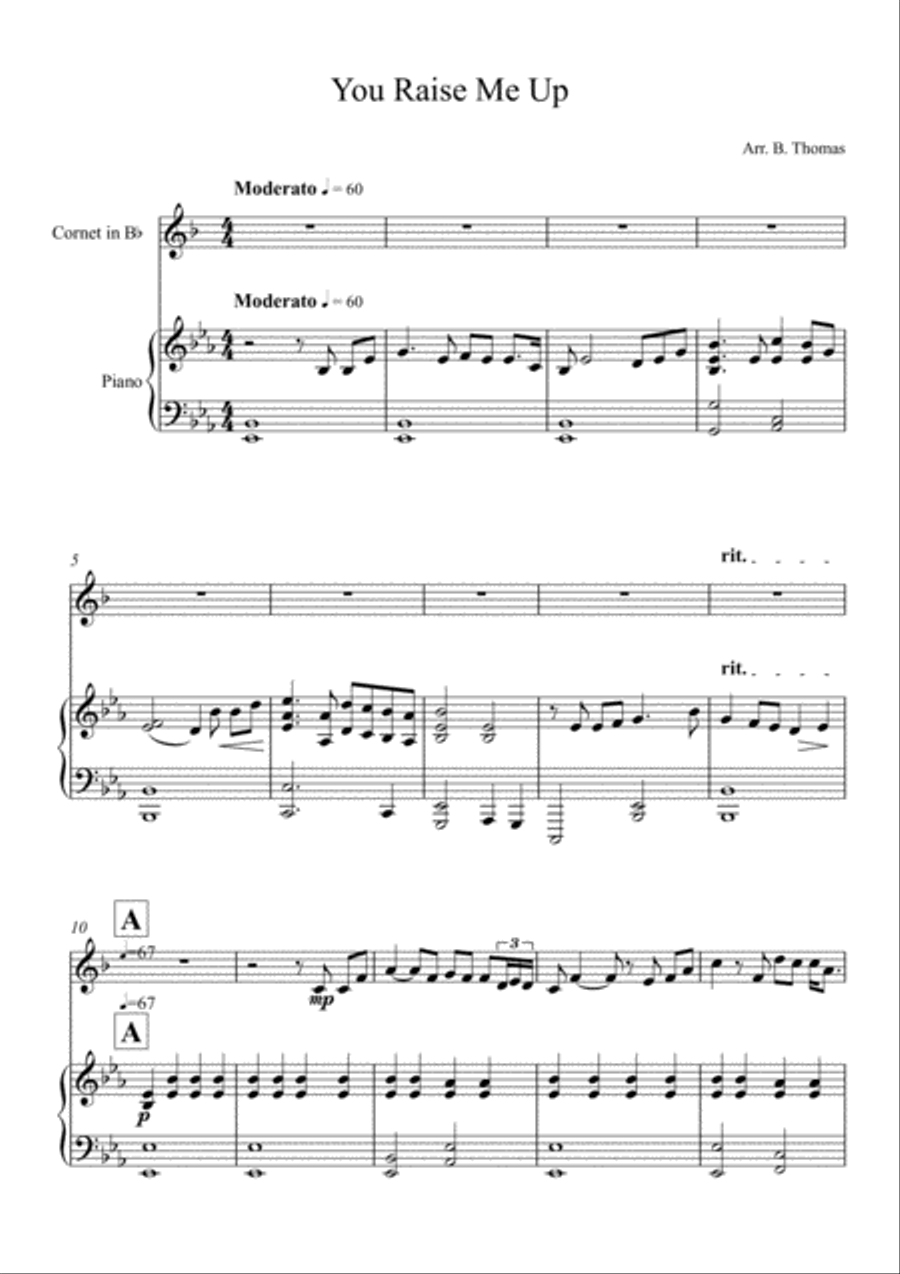 You Raise Me Up Trumpet Solo scores gallery preview page 1