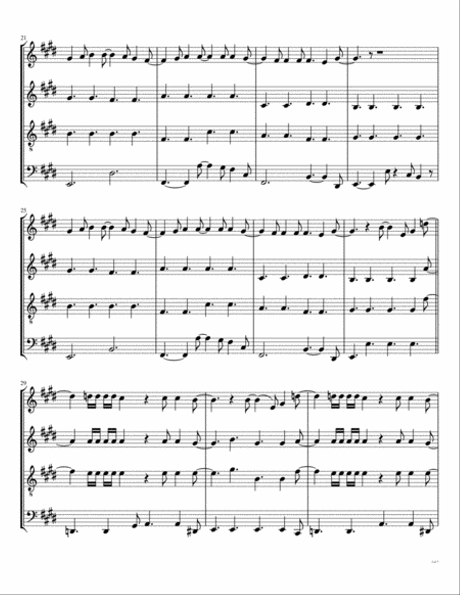 With A Little Help From My Friends Woodwind Quartet scores gallery preview page 4