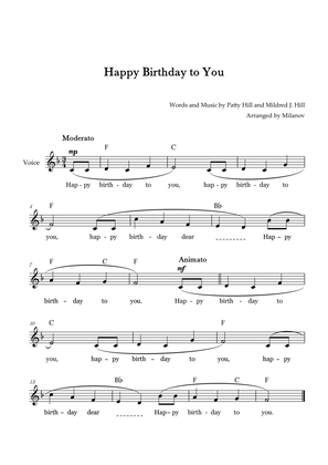 Happy Birthday to You | Lead Sheet | F Major