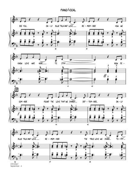 September (Key: C) - Piano/Vocal