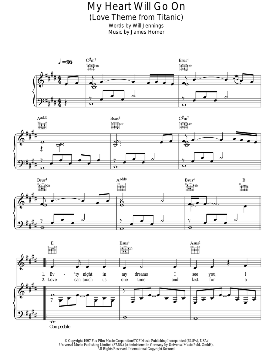 My Heart Will Go On (Love Theme from Titanic) Acoustic Guitar scores gallery preview page 1