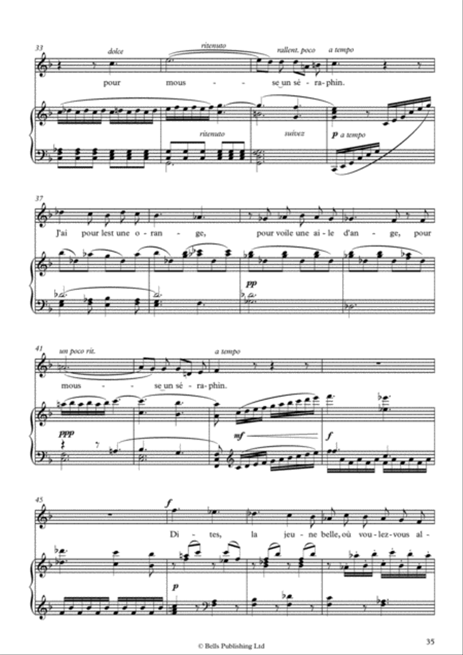 L'ile inconnue, Op. 7 No. 6 (Original key. F Major) Voice Solo scores gallery preview page 3