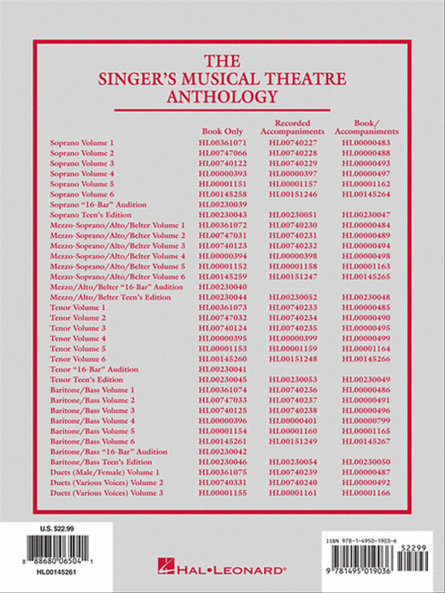 Singer's Musical Theatre Anthology – Volume 6