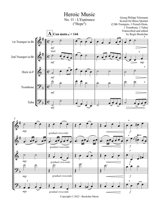 Heroic Music - No. 11. L'Esperance (F) (Brass Quintet - 2 Trp, 1 Hrn, 1 Trb, 1 Tuba)