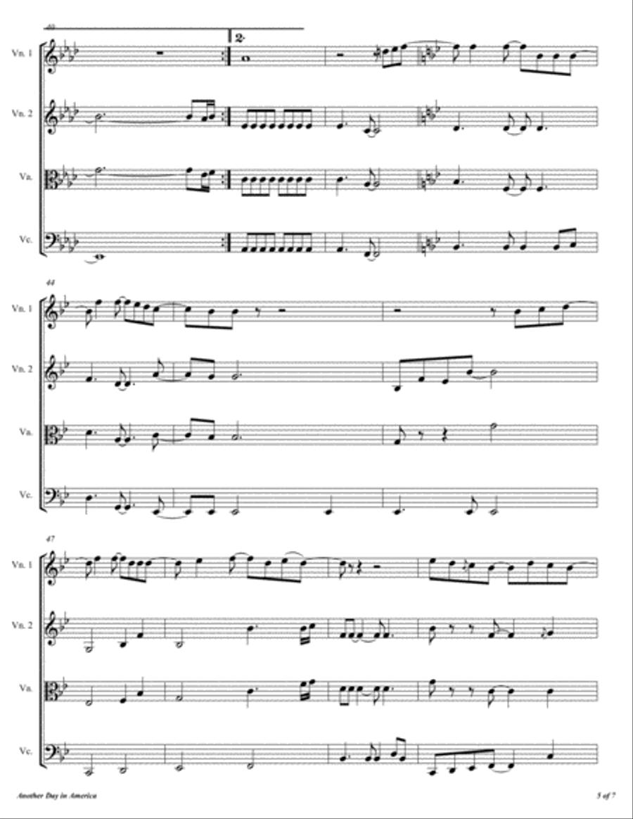 Another Day In America String Quartet scores gallery preview page 6