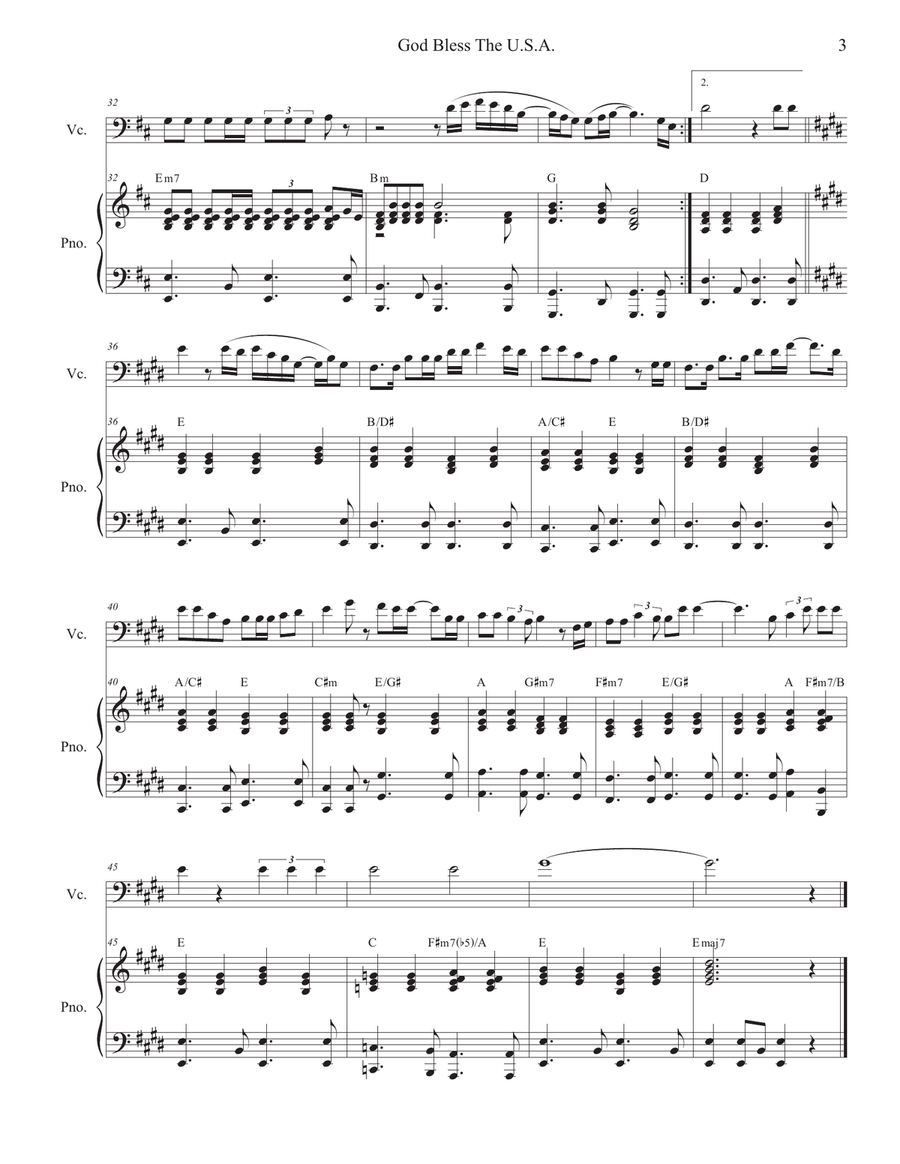 God Bless The U.S.A. Piano scores gallery preview page 3