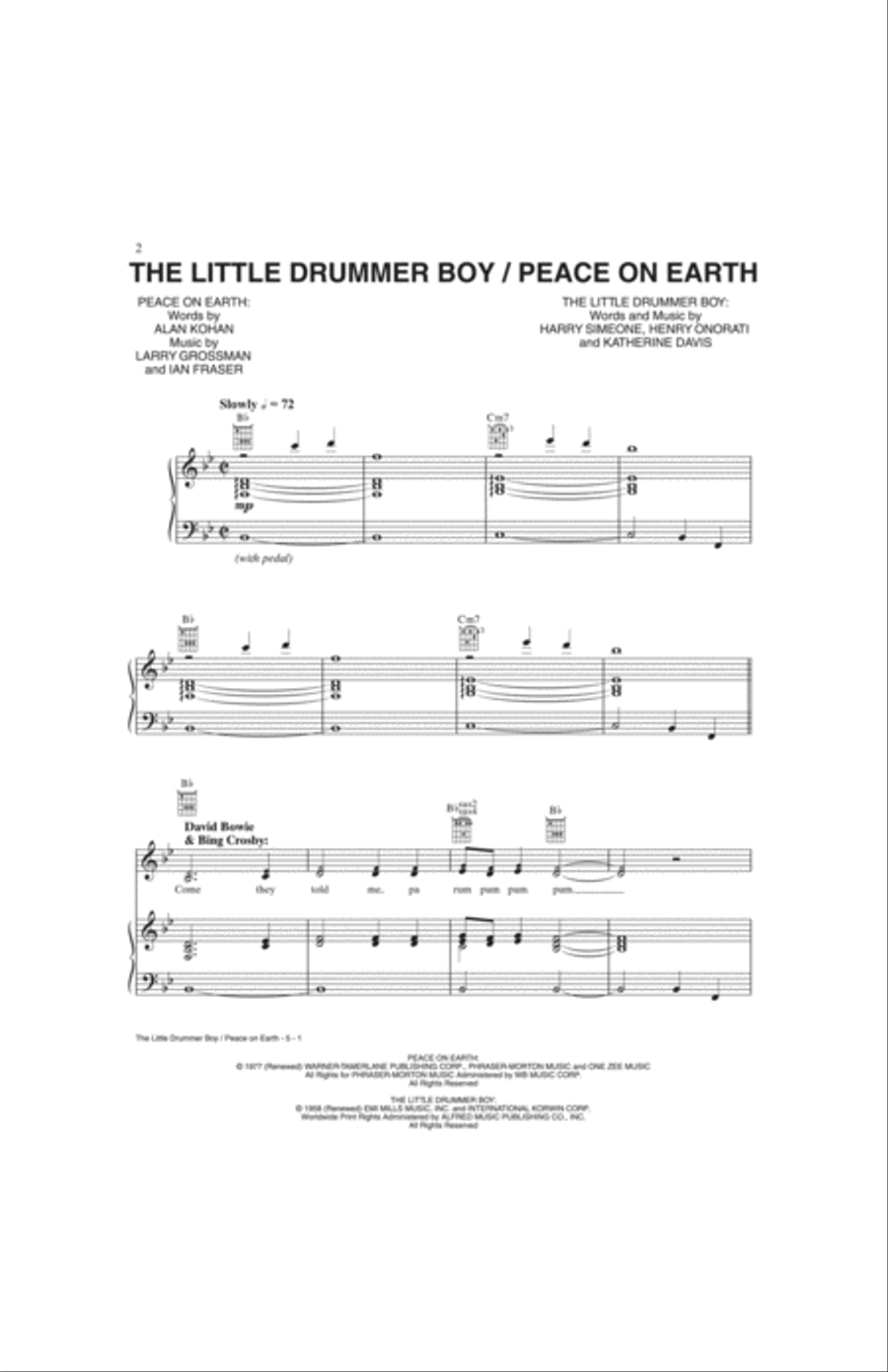 The Little Drummer Boy / Peace on Earth Small Ensemble scores gallery preview page 2