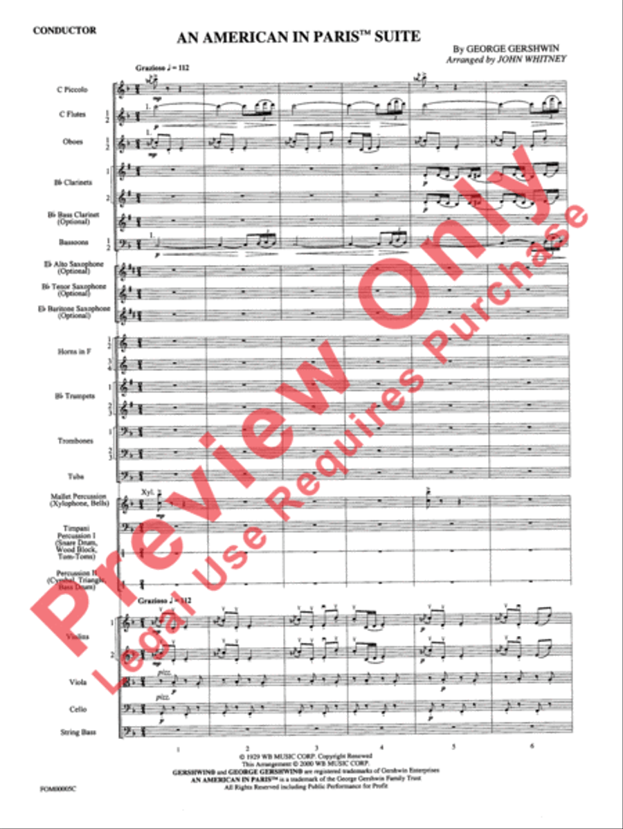 An American in Paris Suite Full Orchestra scores gallery preview page 4