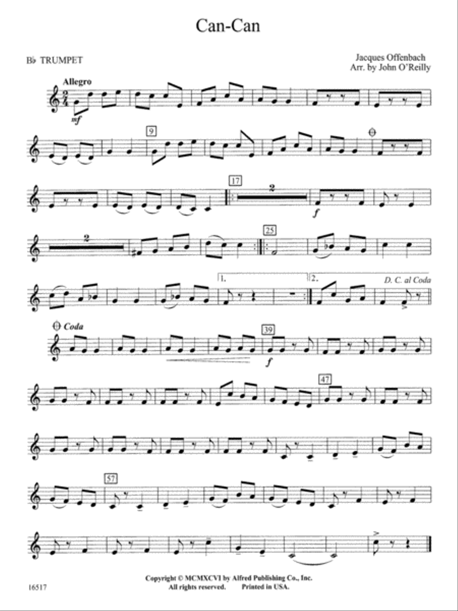 Can Can 1st B flat Trumpet by John O Reilly Concert Band