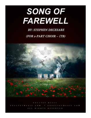 Book cover for Song Of Farewell (for 2-part choir - (TB)