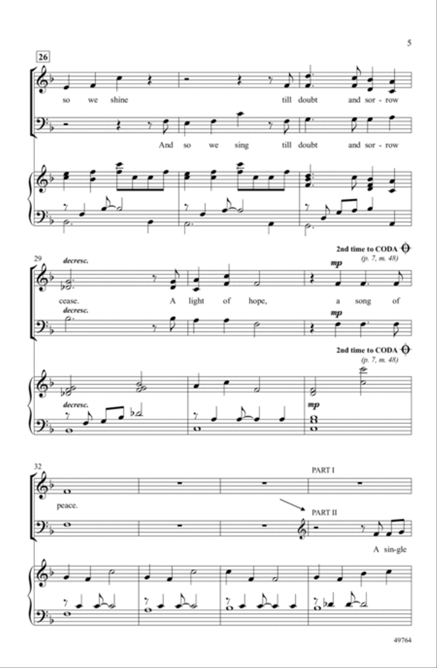 A Light of Hope, A Song of Peace Choir scores gallery preview page 4