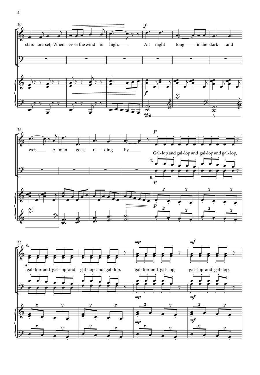 Why Does He Gallop? (SATB and piano) 4-Part scores gallery preview page 4