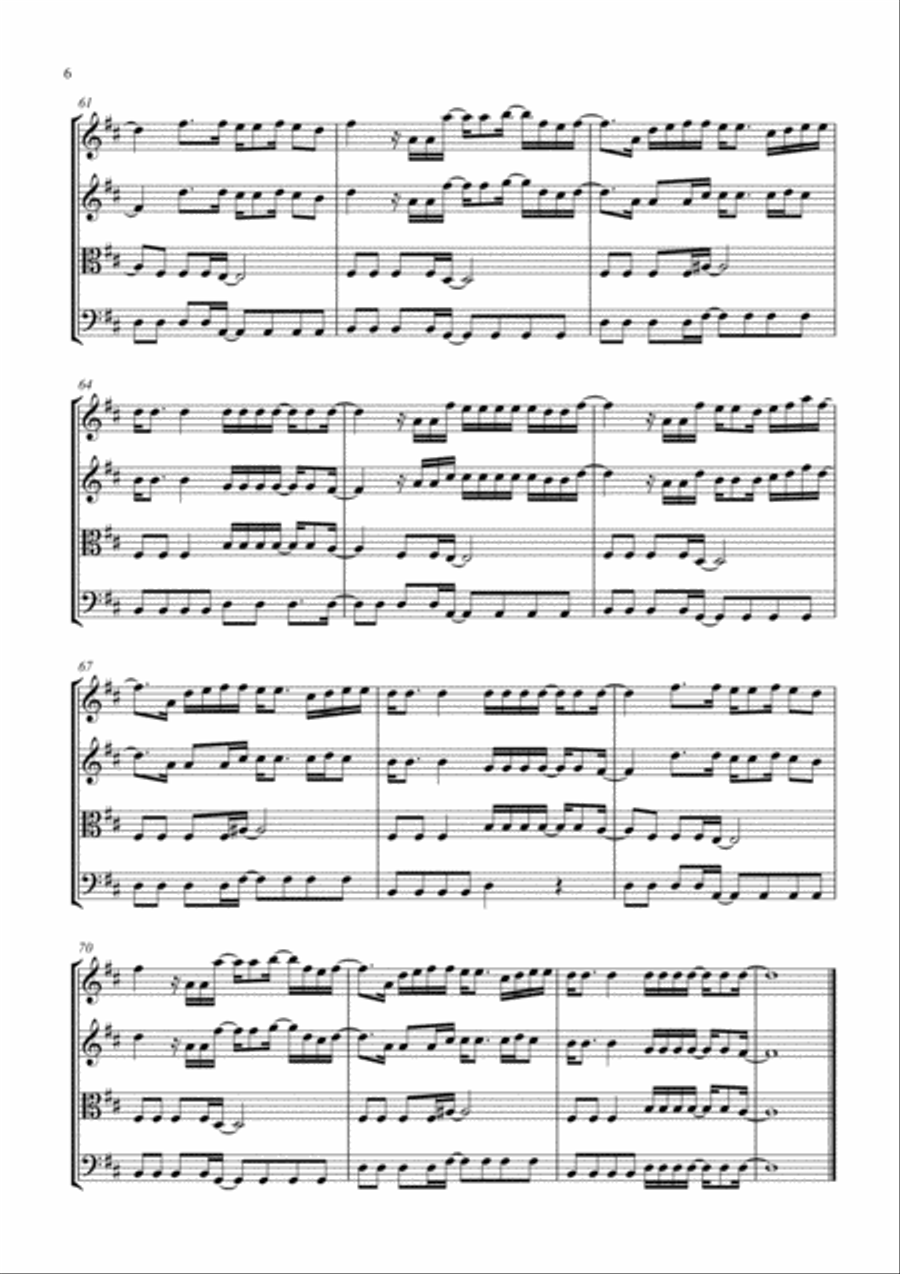 The Greatest Show String Quartet scores gallery preview page 6