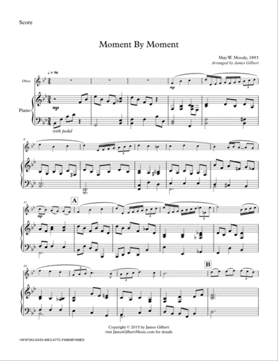 Moment By Moment Piano scores gallery preview page 1