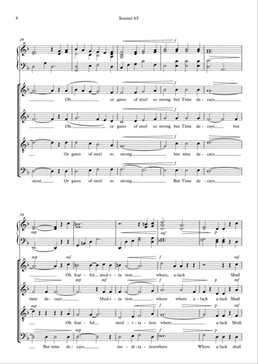 Sonnet 65 Sonnet 65 4-Part scores gallery preview page 4