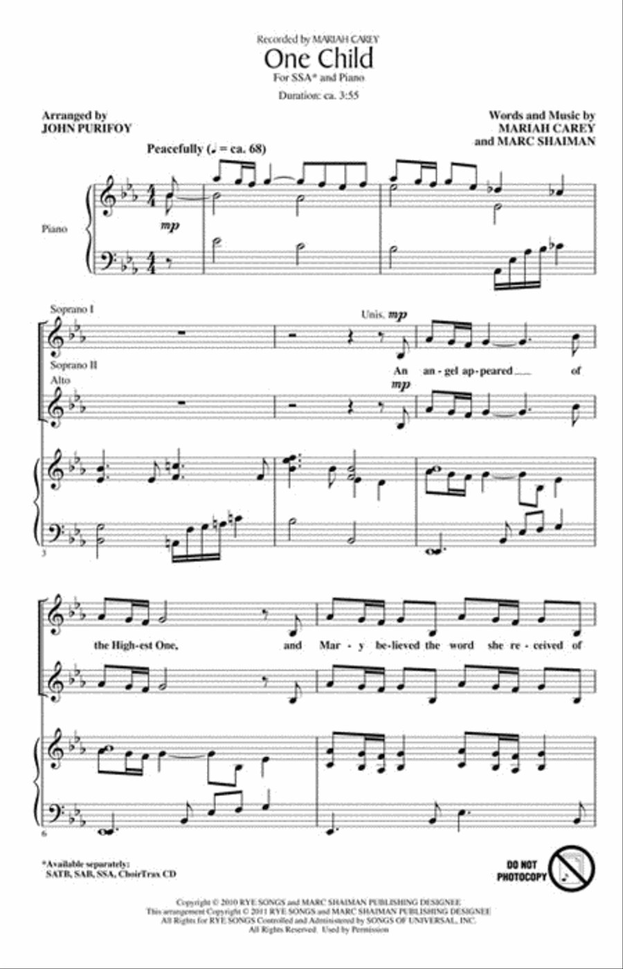 One Child One Child SSA scores gallery preview page 2