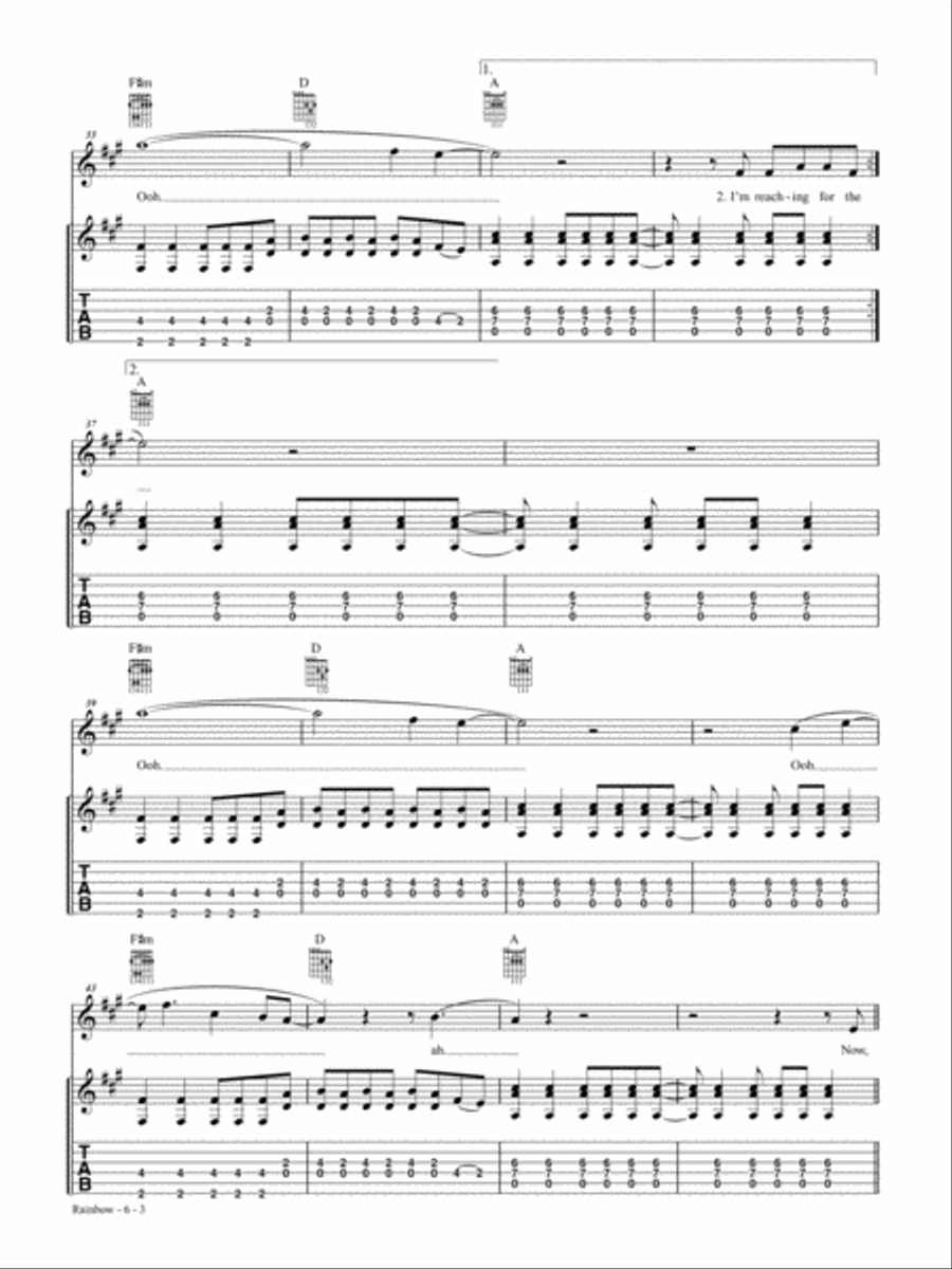 Rainbow Rainbow Guitar Tablature scores gallery preview page 3