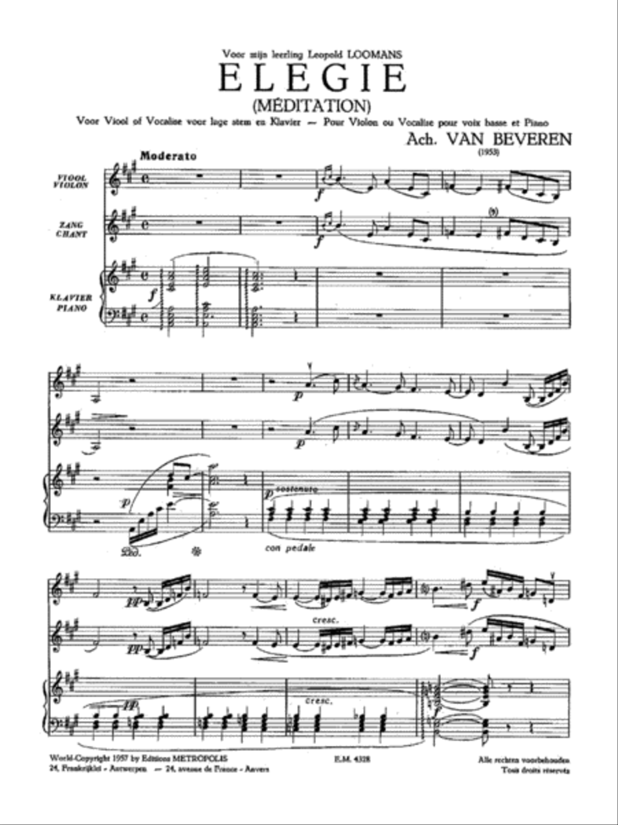 Elegie for Violin and Piano Violin Solo scores gallery preview page 2