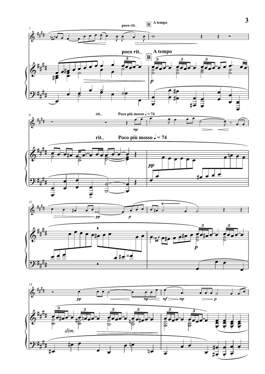 Hahn: À Chloris - As played by Albrecht Mayer, Kimiko Imani (for Oboe and Piano) Piano scores gallery preview page 4