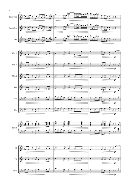 Albinoni Op.6 No.4 Trattenimenti armonici Sonata in D minor  1. Grave. Full score and parts.