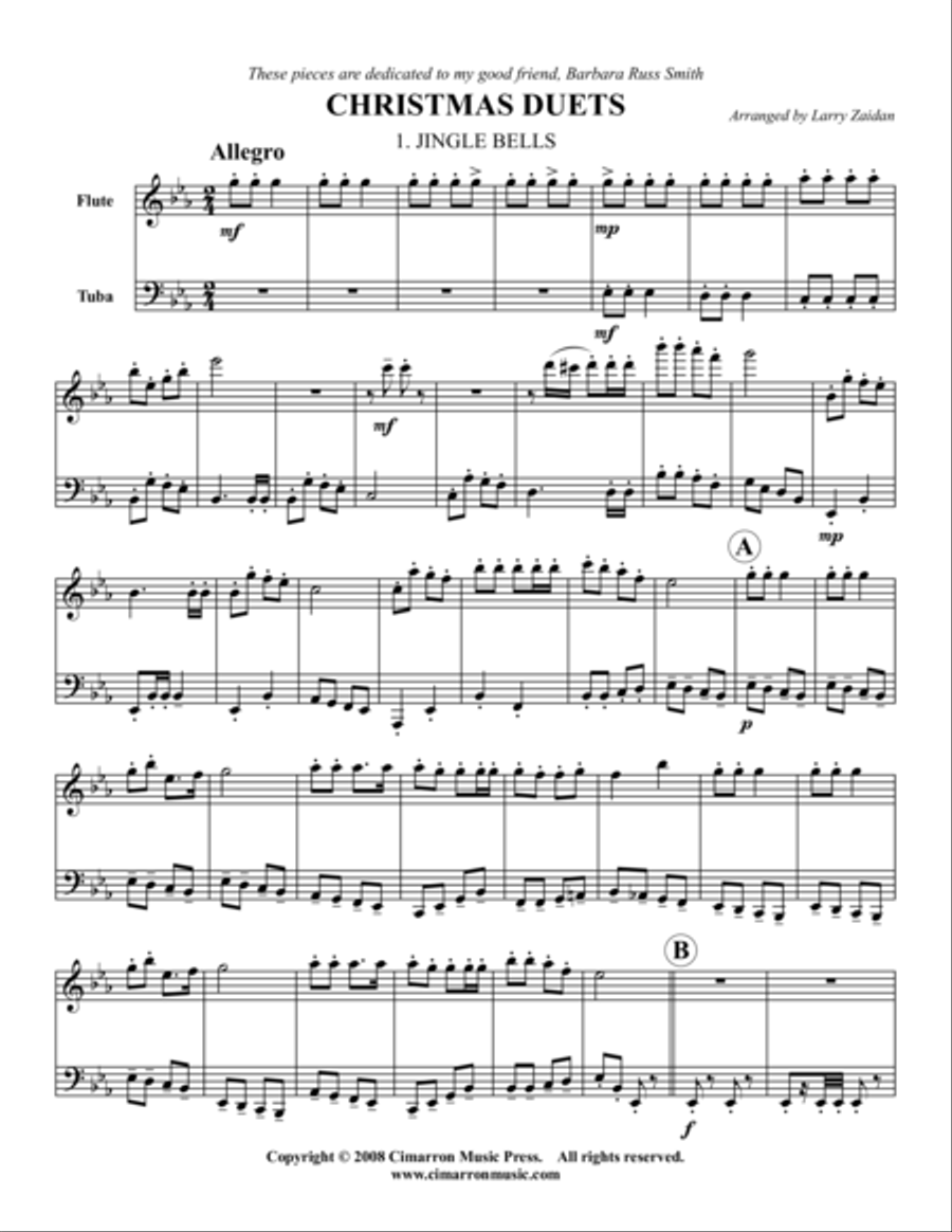 Christmas Duets Flute scores gallery preview page 1