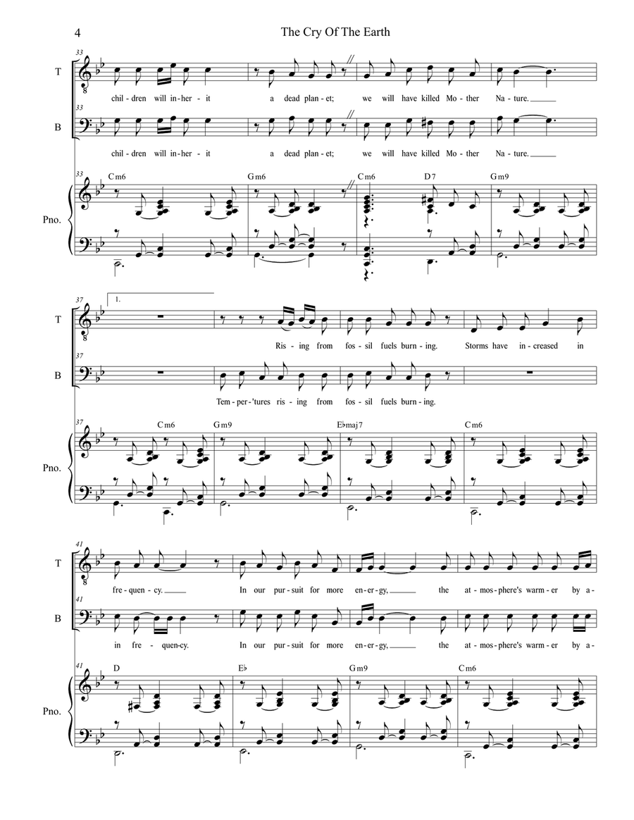 The Cry Of The Earth (2-part choir - (TB) TB scores gallery preview page 4