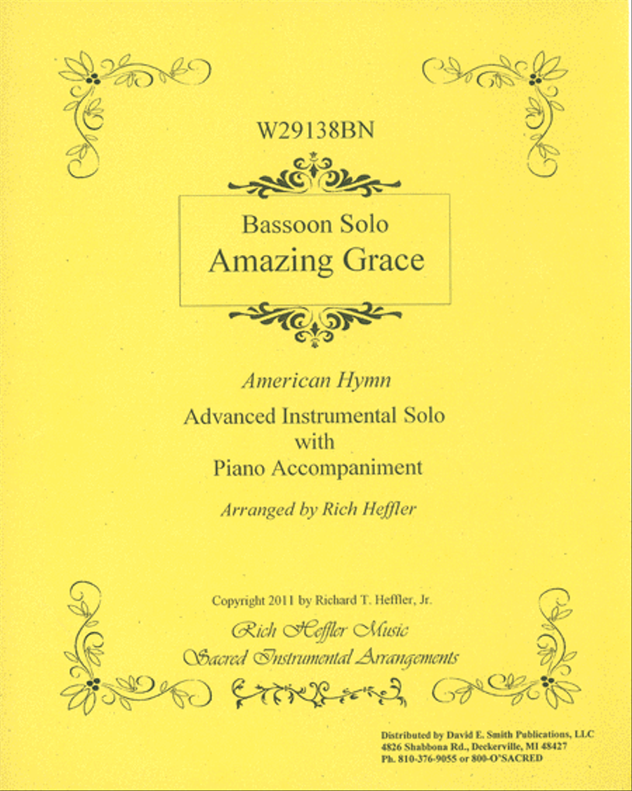 Amazing Grace Bassoon Solo scores gallery preview page 1