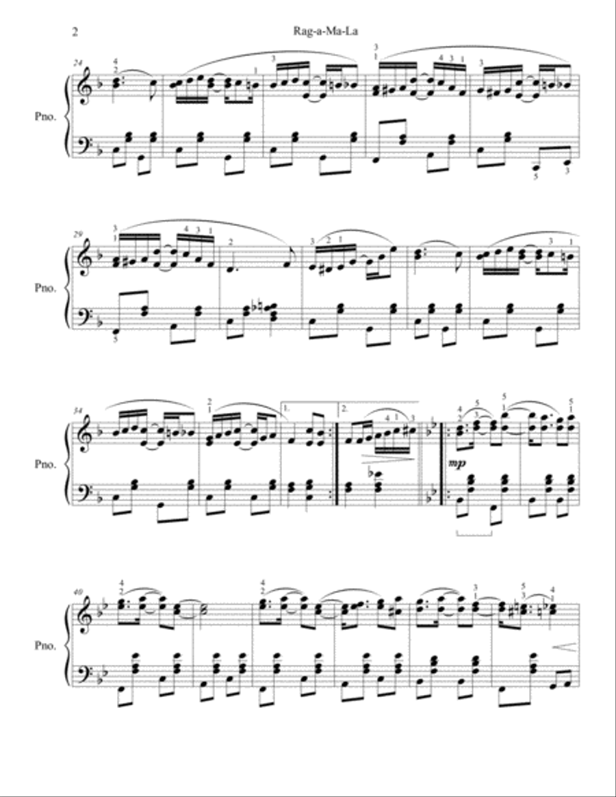 Rag-a-Ma-La Piano Solo scores gallery preview page 2