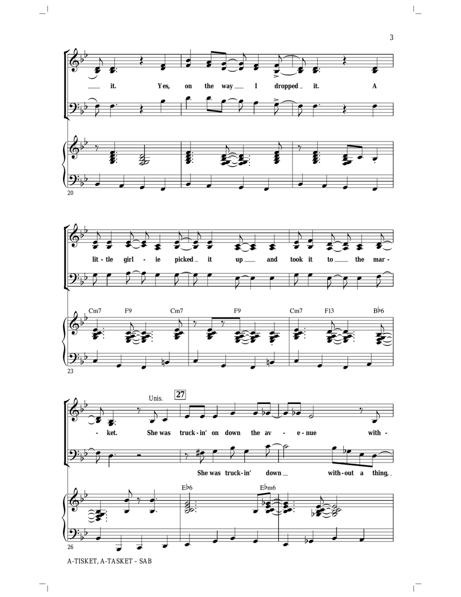 A-Tisket, A-Tasket 3-Part scores gallery preview page 3