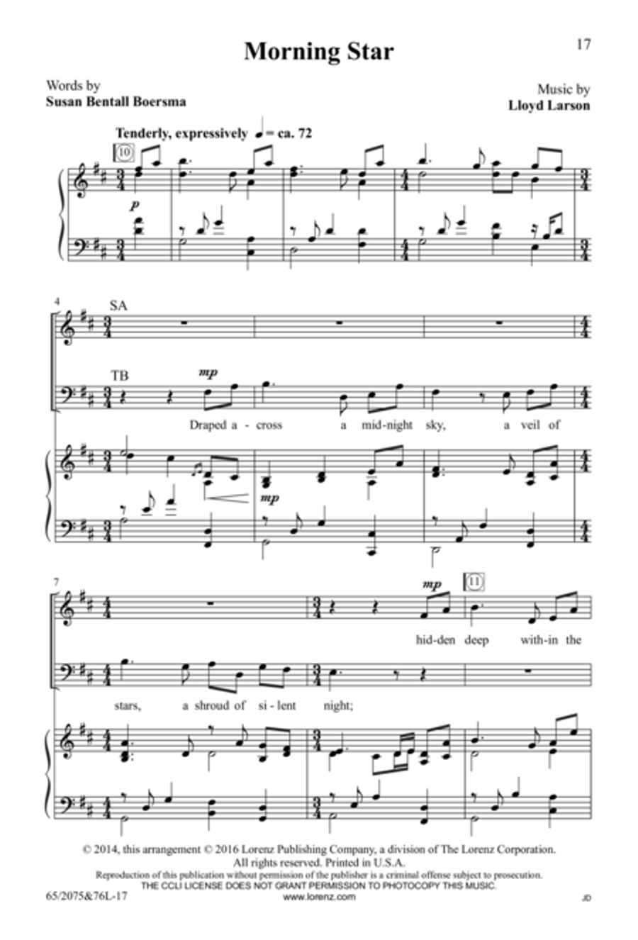 Morning Star - SATB Score with Performance CD 4-Part scores gallery preview page 9