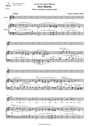 Ave Maria (Solo song) (Original key. E minor)